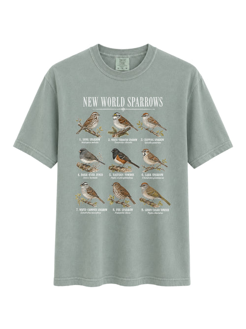 New World Sparrows T-Shirt - Unisex Comfort Colors for Bird Watchers & Nature Lovers