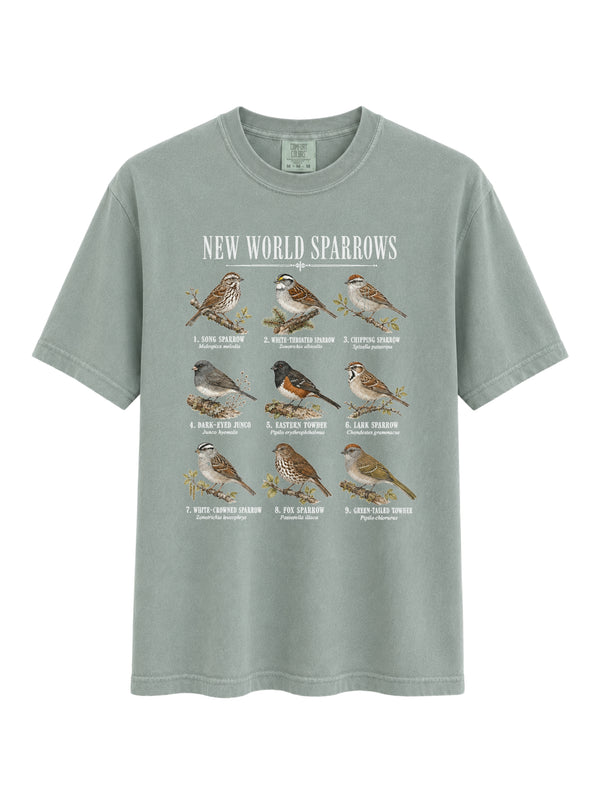 New World Sparrows T-Shirt - Unisex Comfort Colors for Bird Watchers & Nature Lovers