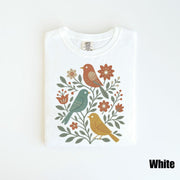 Cottagecore Birds and Flowers Shirt