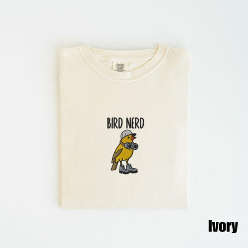 Embroidered Bird Nerd T-shirt