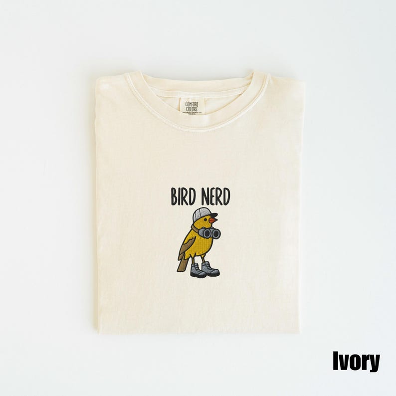 Embroidered Bird Nerd T-shirt