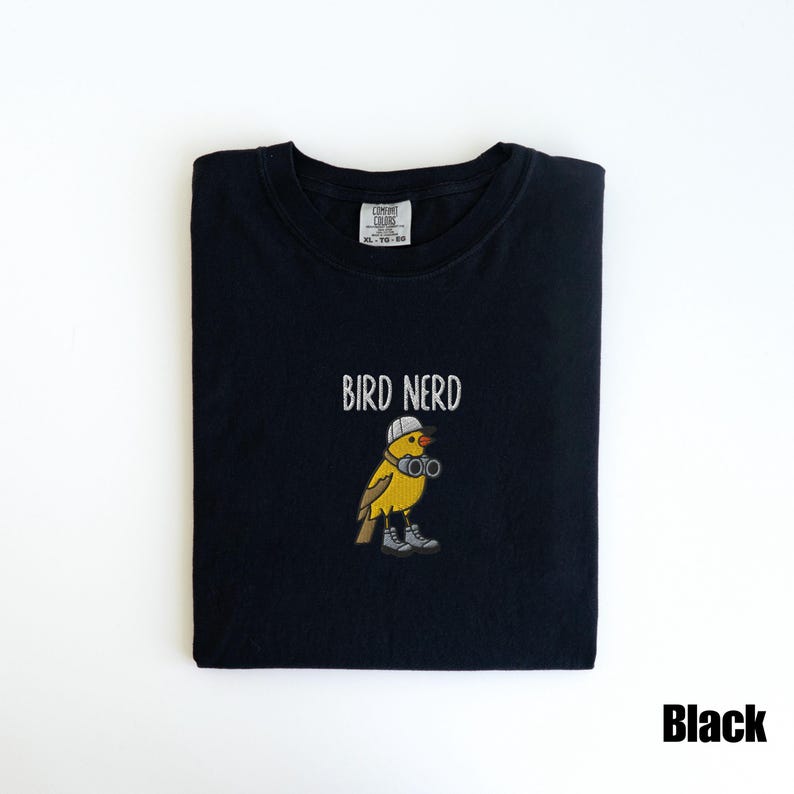 Embroidered Bird Nerd T-shirt